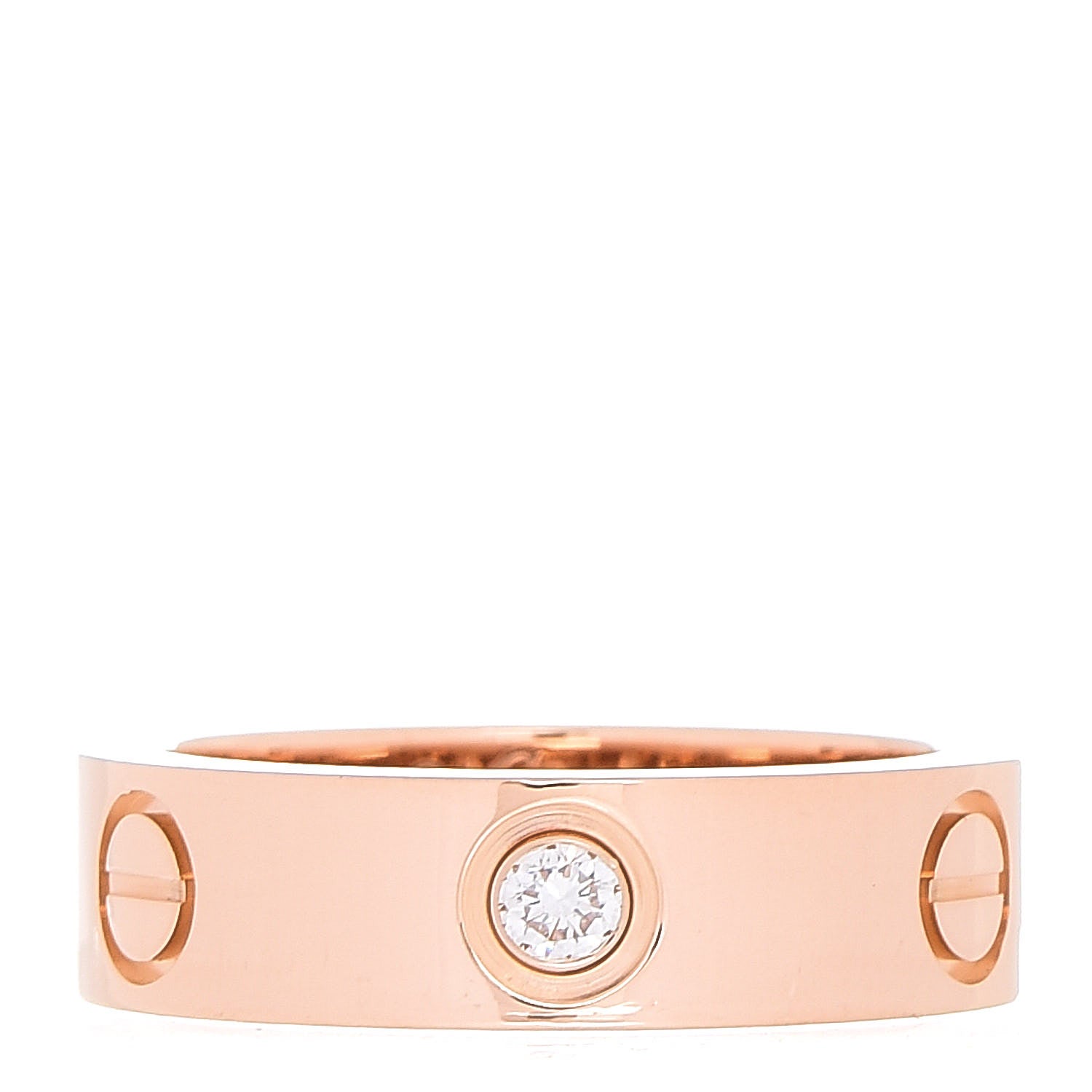 Cartier 18K Pink Gold 3 Diamond 5.5mm LOVE Ring 53 6.25 1 of 4