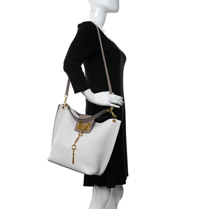 Valentino Garavani Grainy Calfskin VLogo Escape Hobo Bag White 2 of 12