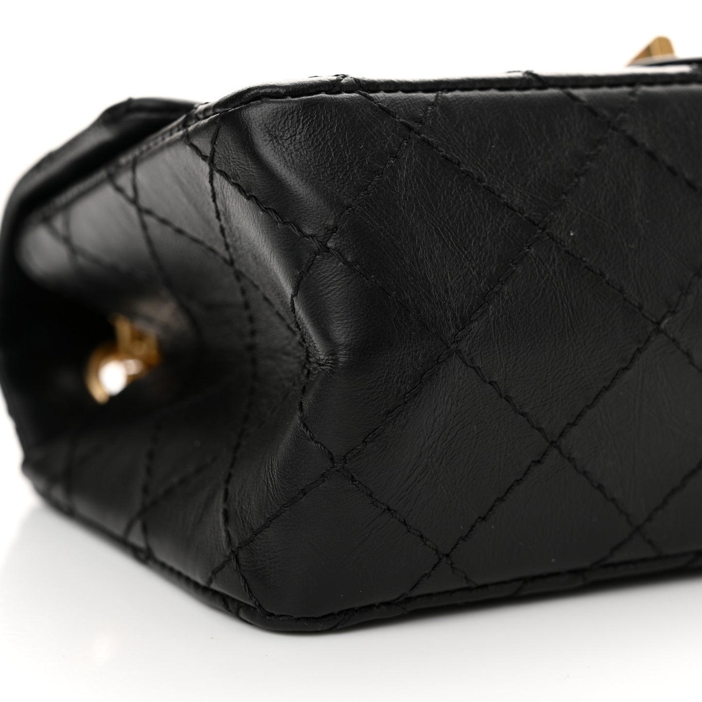 Aged Calfskin Quilted 2.55 Reissue Mini Flap Black