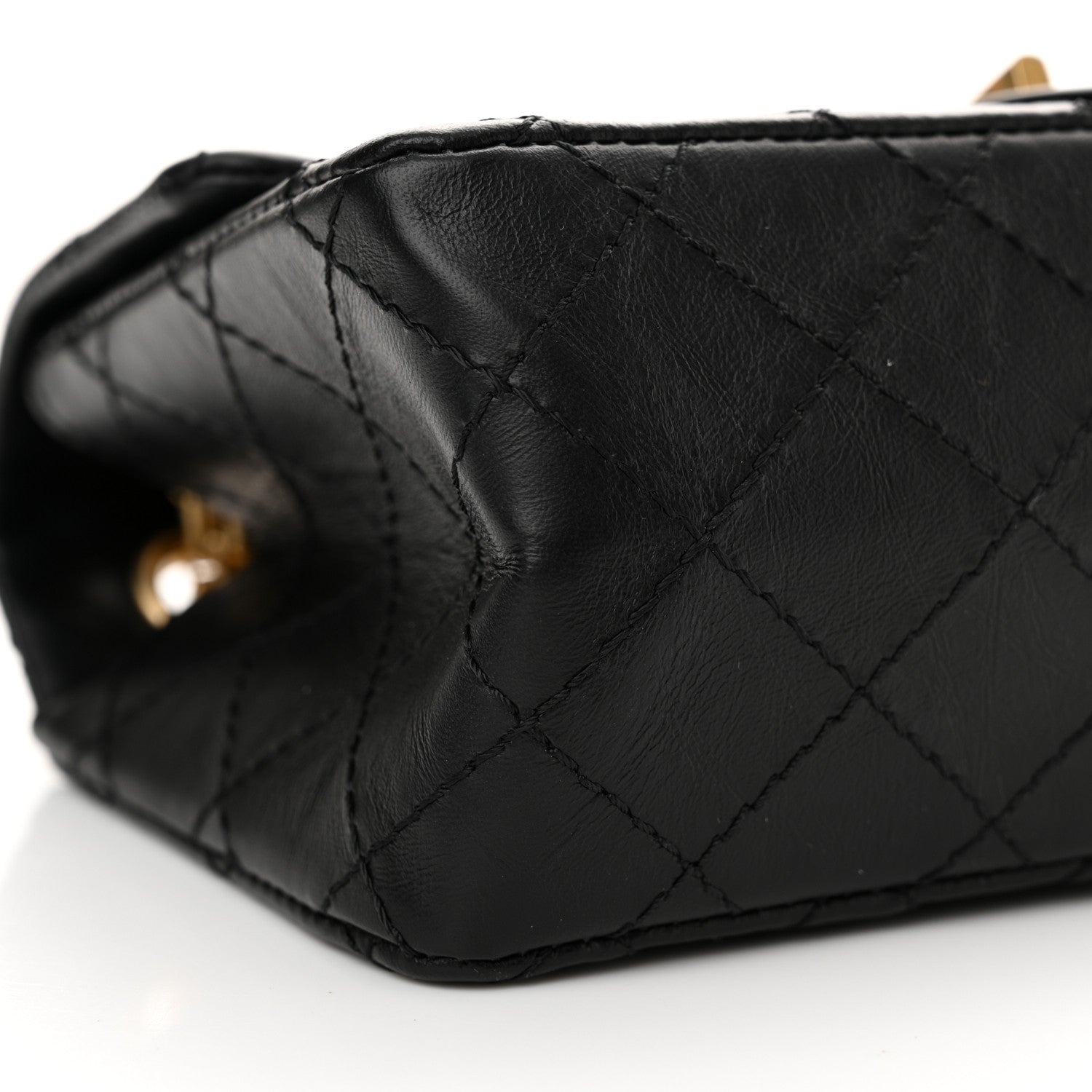 Chanel Aged Calfskin Quilted 2.55 Reissue Mini Flap Black 9 of 12