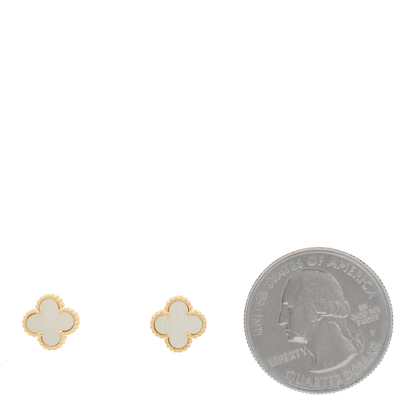 18K Yellow Gold Mother of Pearl Sweet Alhambra Earrings