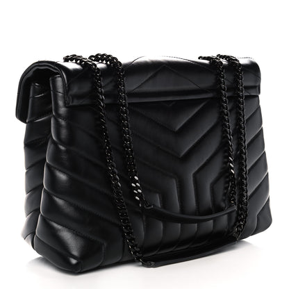 Saint Laurent Calfskin Y Quilted Monogram Medium Loulou Chain Satchel Black 3 of 13