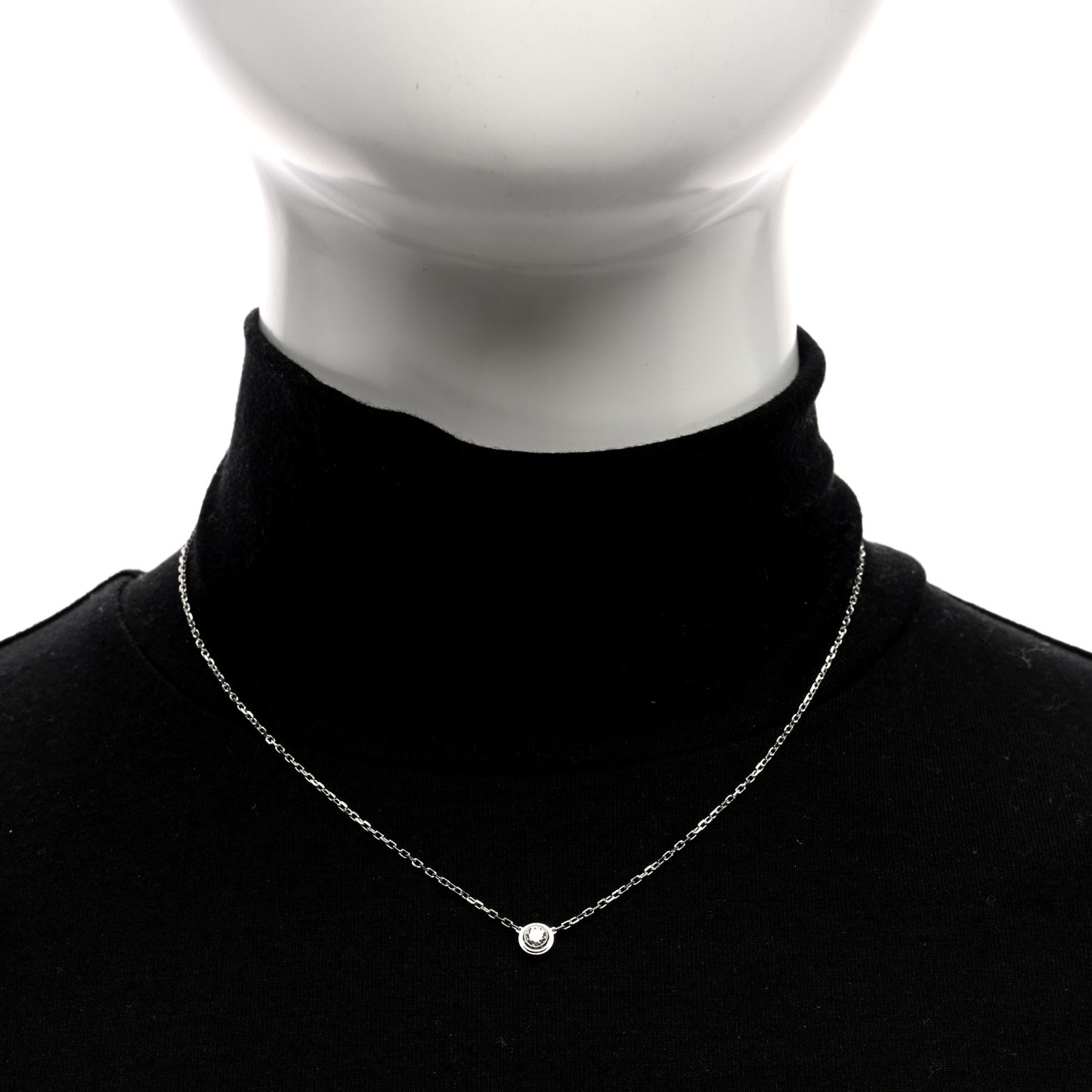 18K White Gold Diamond LM D'Amour Pendant Necklace
