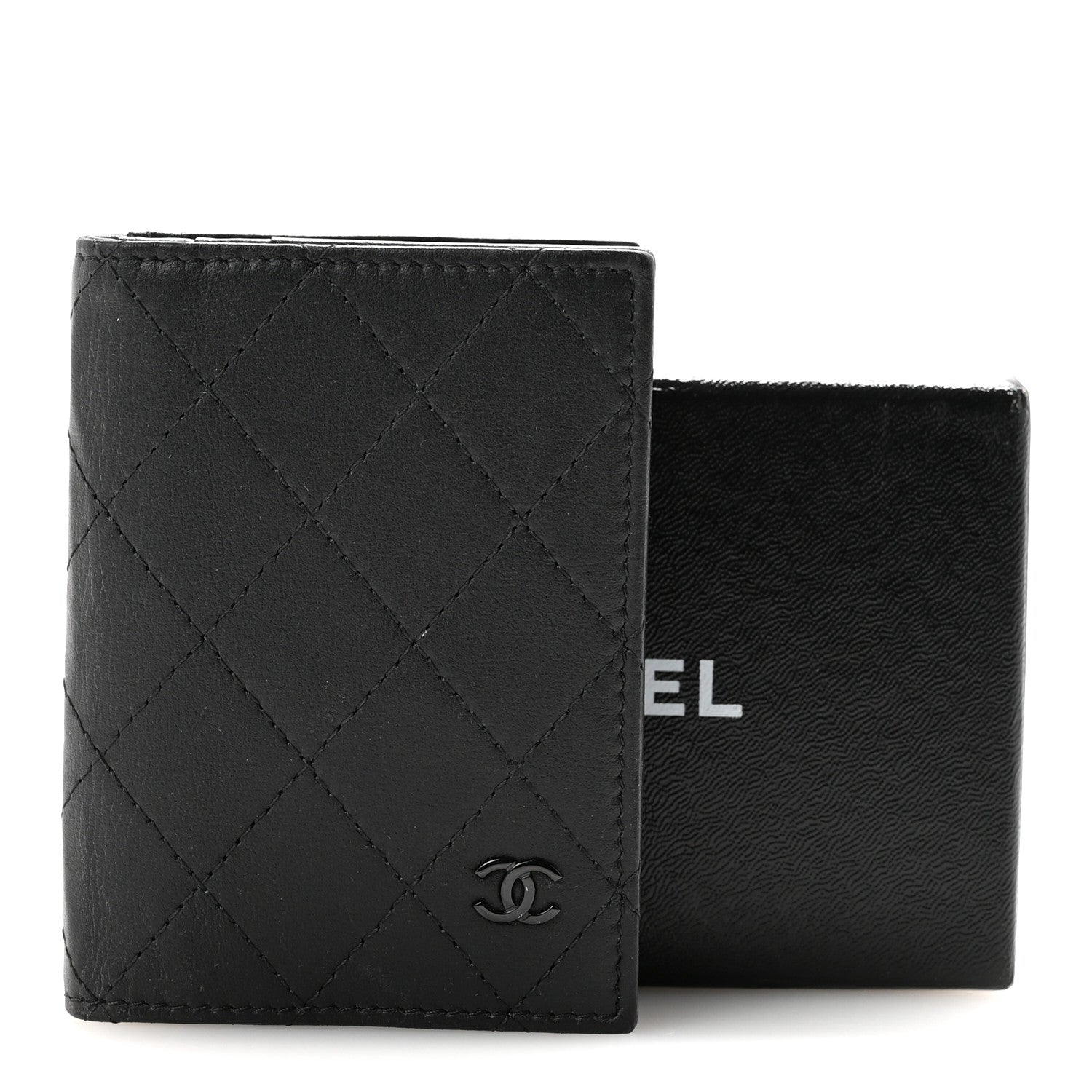 Chanel Calfskin Quilted Card Holder Wallet So Black 8 of 8