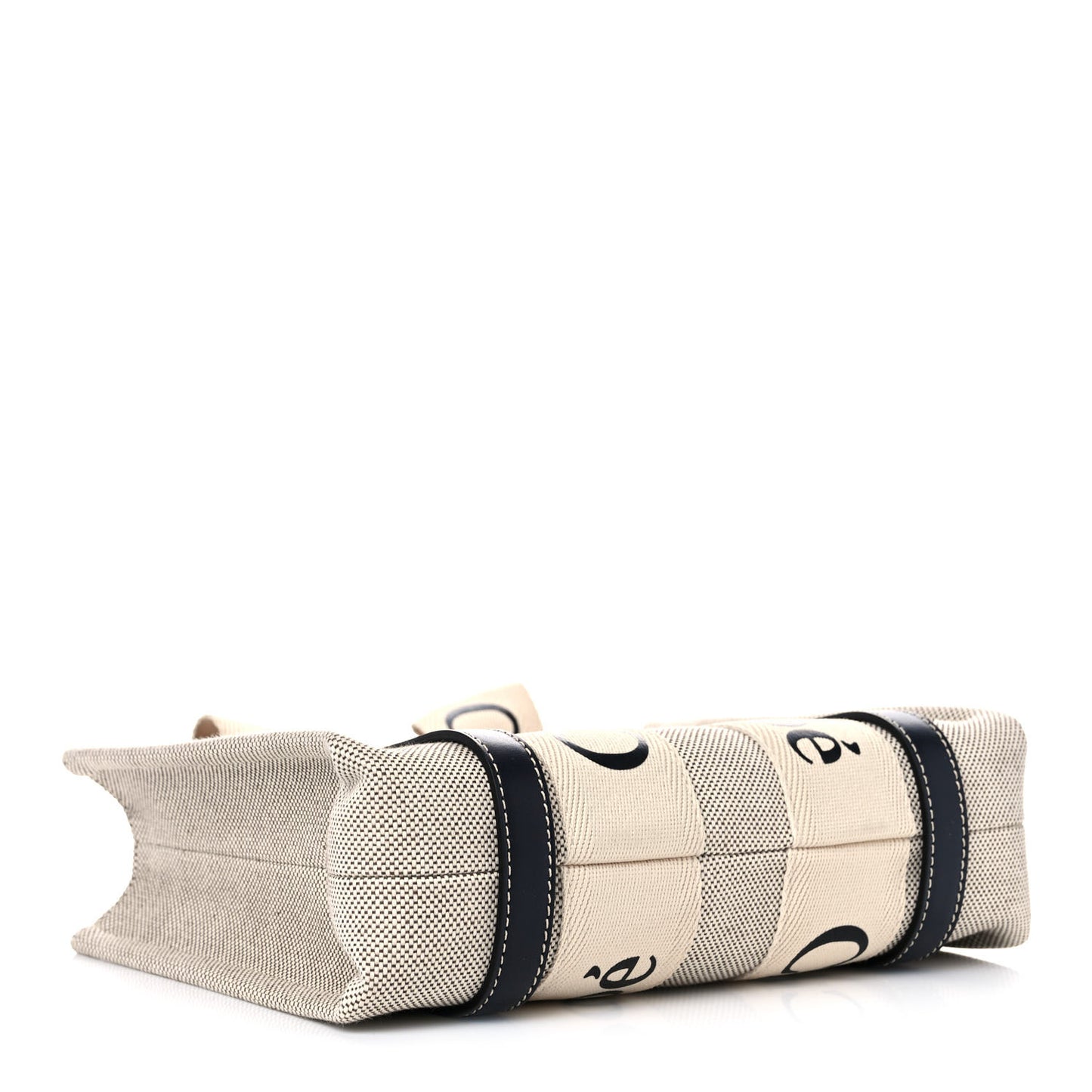 Cotton Calfskin Small Woody Ribbon Tote White