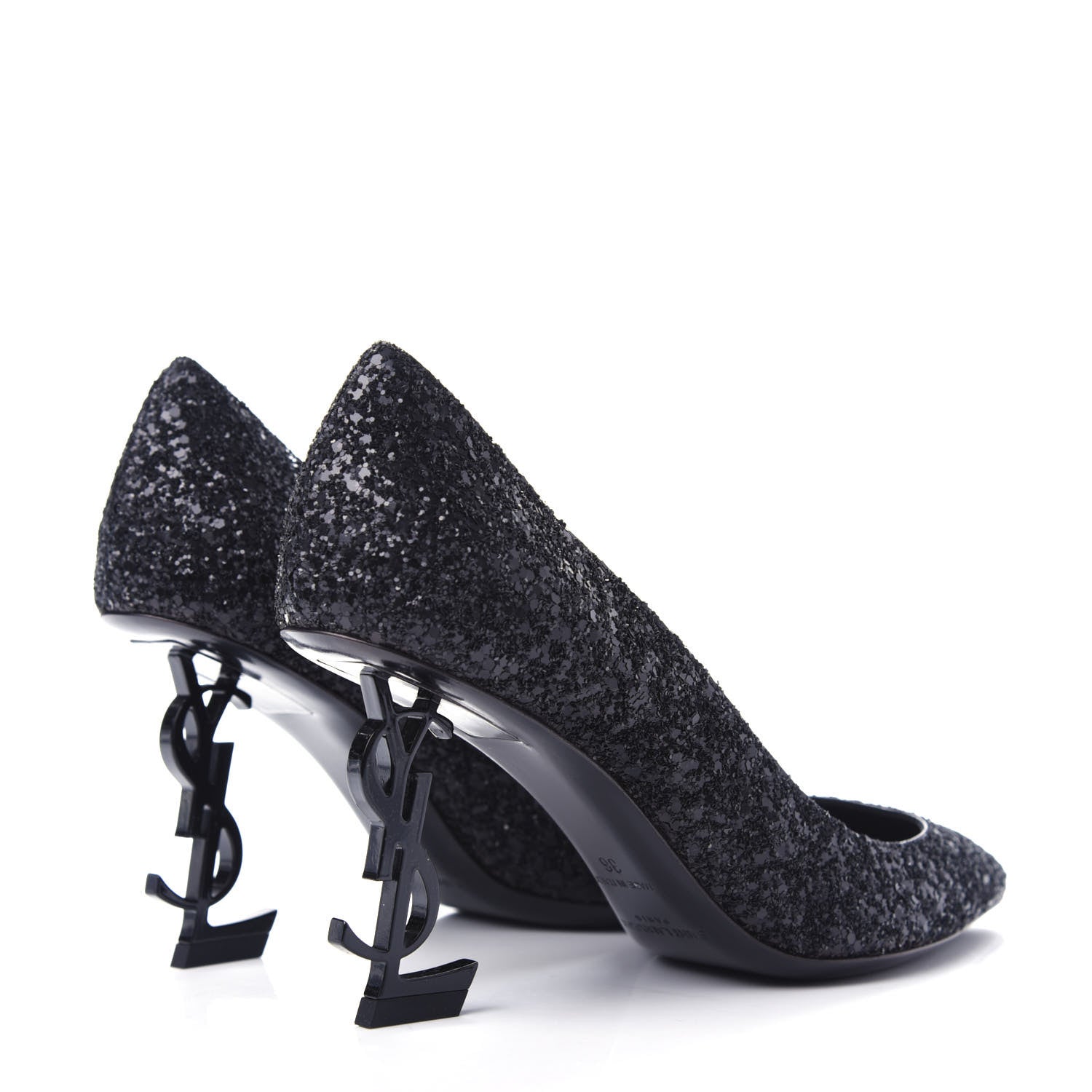 Saint Laurent Glitter Opyum 100 Pumps 36 Black 3 of 10