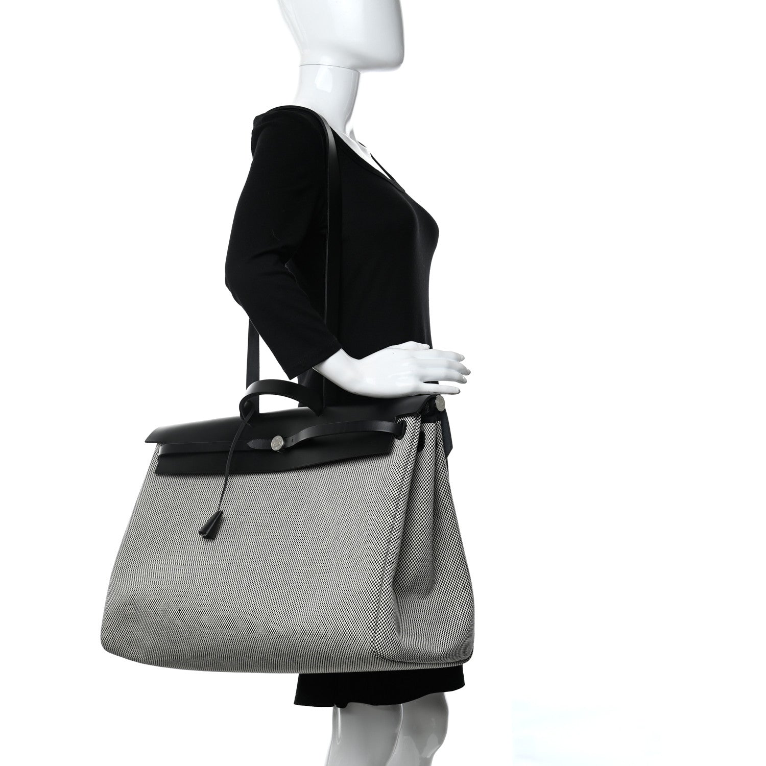 Hermes Criss Viking Vache Hunter Herbag Cabin Zip Retourne 50 Ecru Black 2 of 14
