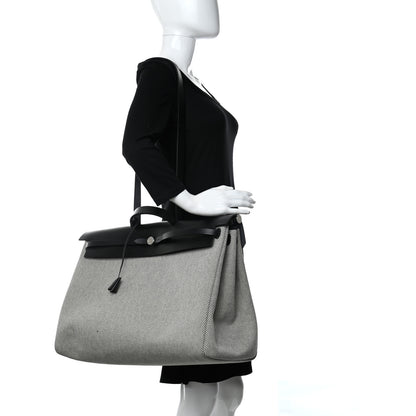 Hermes Criss Viking Vache Hunter Herbag Cabin Zip Retourne 50 Ecru Black 2 of 14