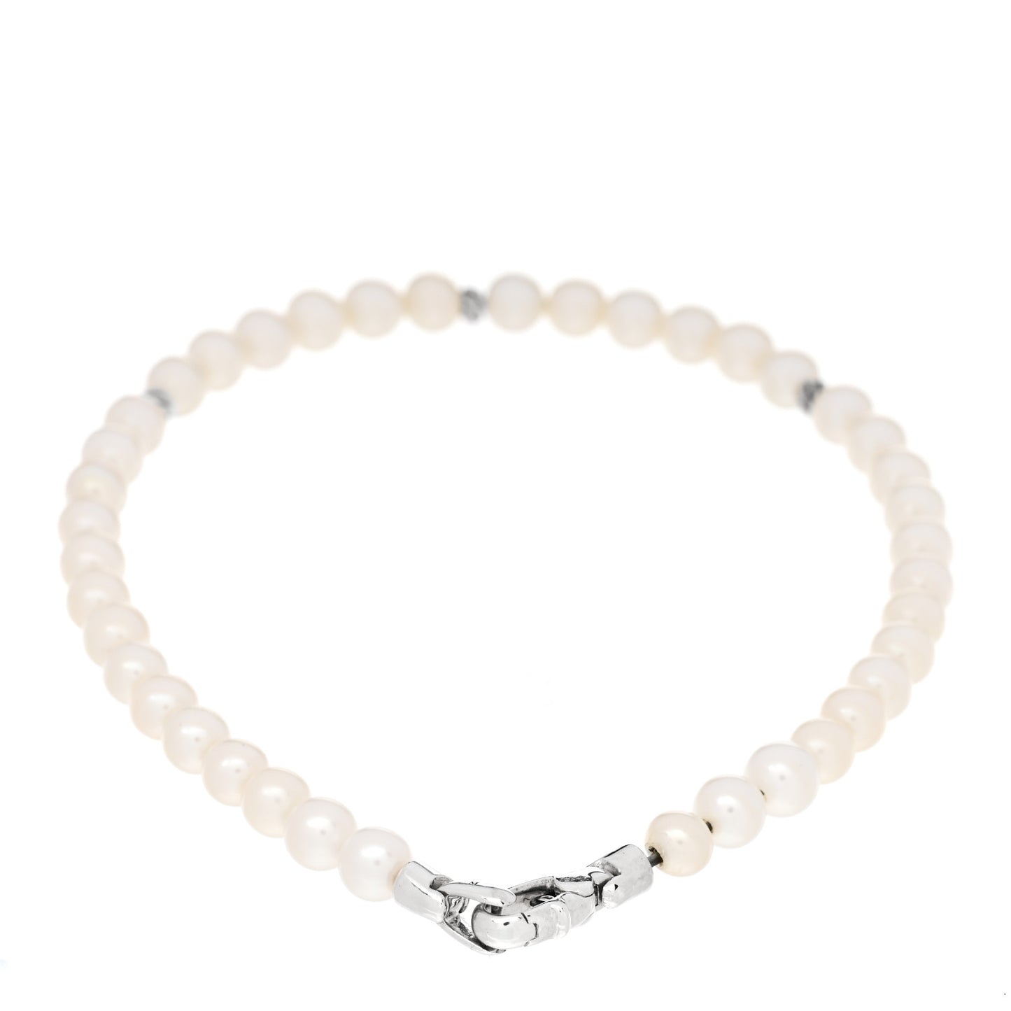 Sterling Silver Pearl 5mm Bijoux Spiritual Beads Bracelet