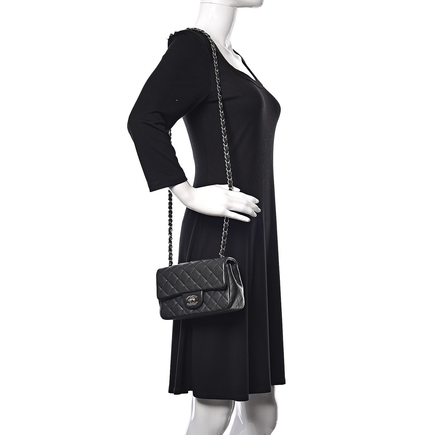 Chanel Caviar Quilted Mini Rectangular Flap Black 2 of 14