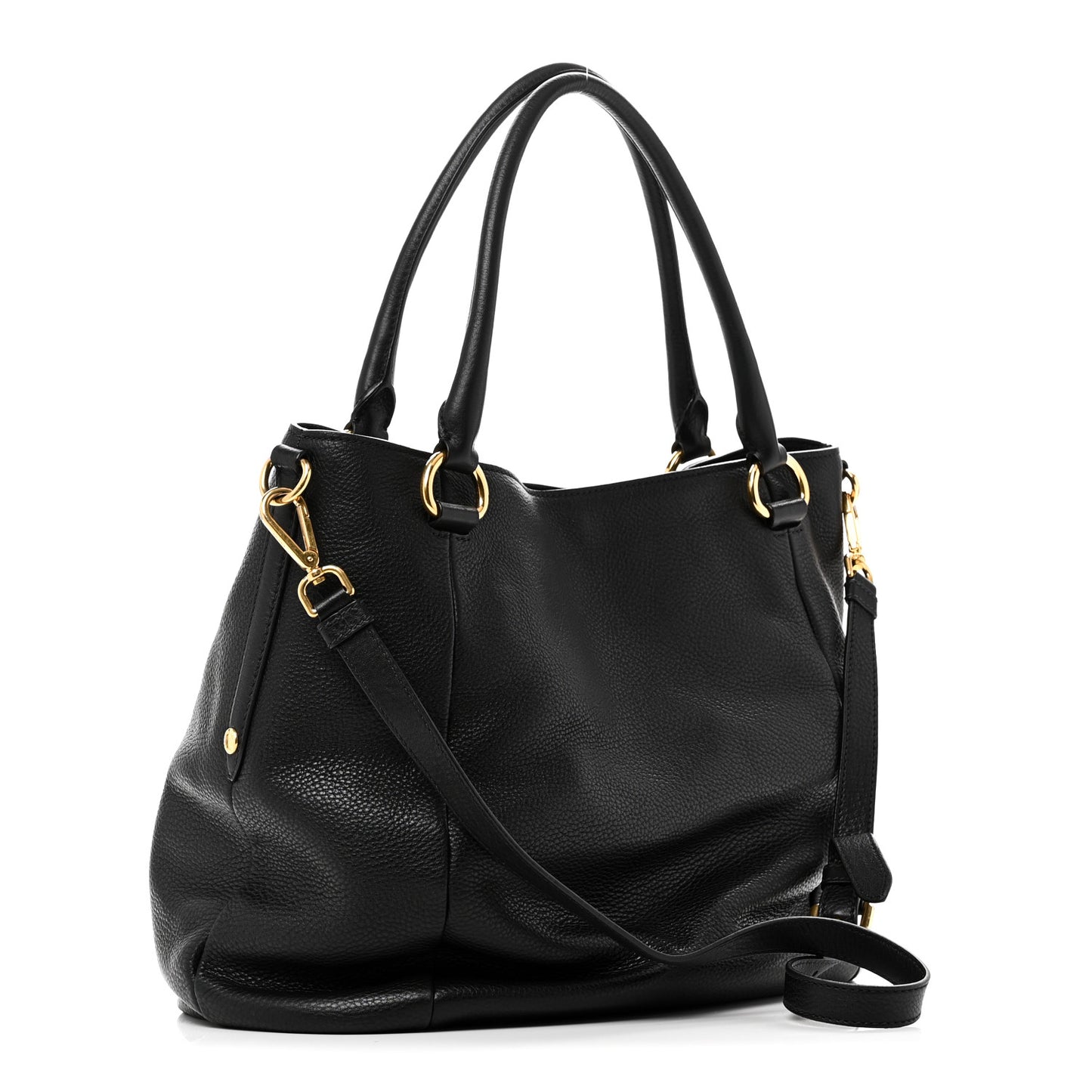 Vitello Daino Shoulder Bag Black