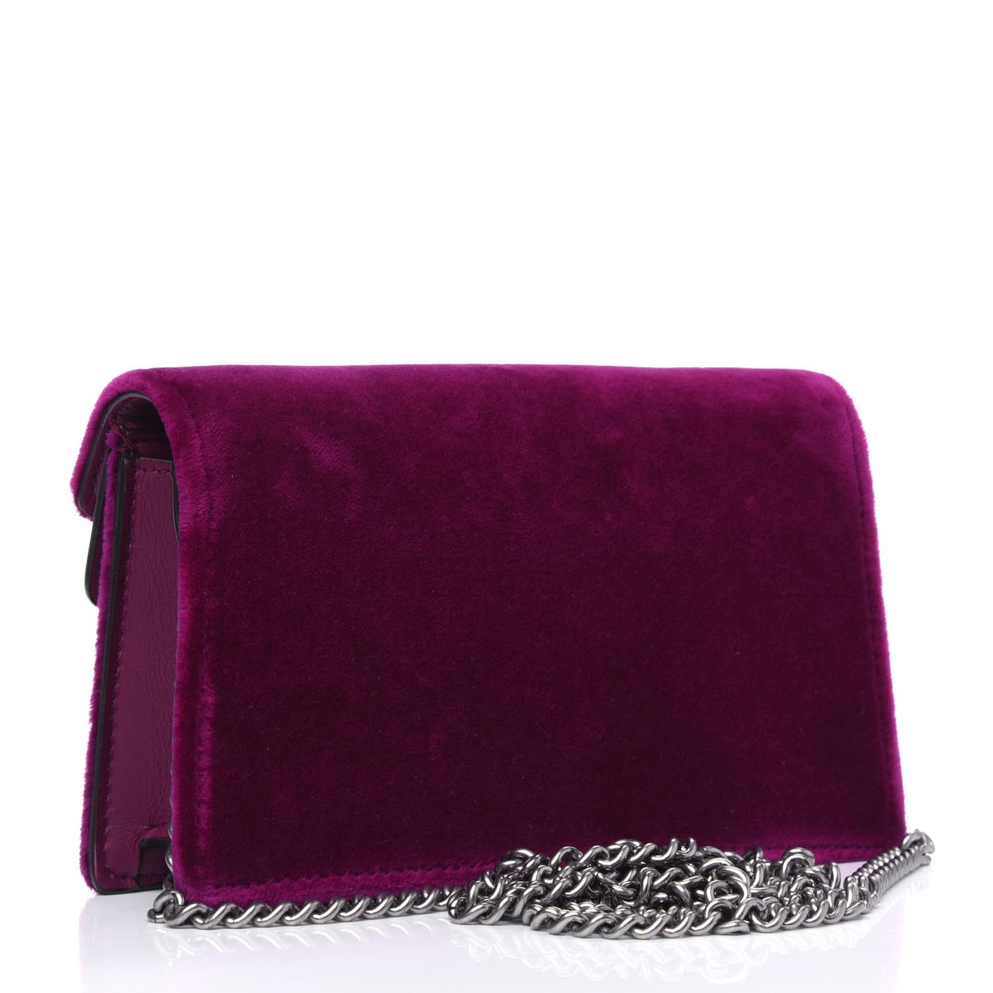 Velvet Super Mini Dionysus Shoulder Bag Fuchsia Violet Cyclamen