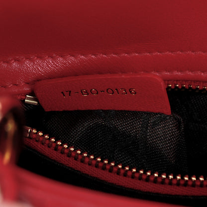 Christian Dior Lambskin Cannage Mini Lady Dior Red 7 of 7