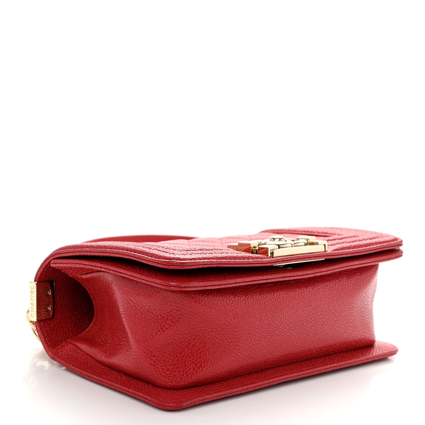 Caviar Quilted Small Boy Flap Red