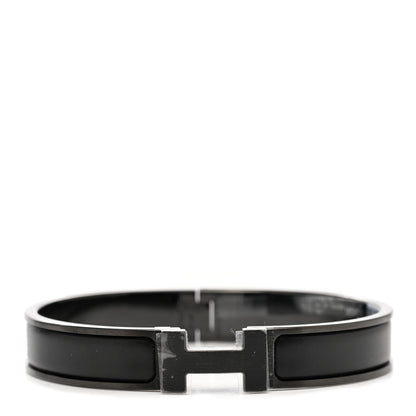 Hermes Matte Enamel Narrow Clic Clac HH Bracelet T3 So Black 1 of 5