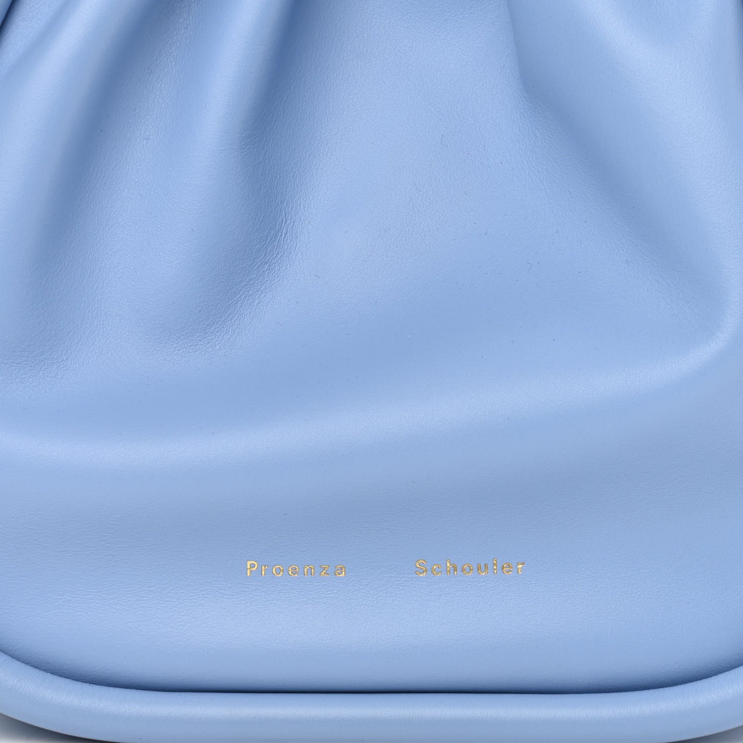 Calfskin Small Ruched Tote Sky Blue