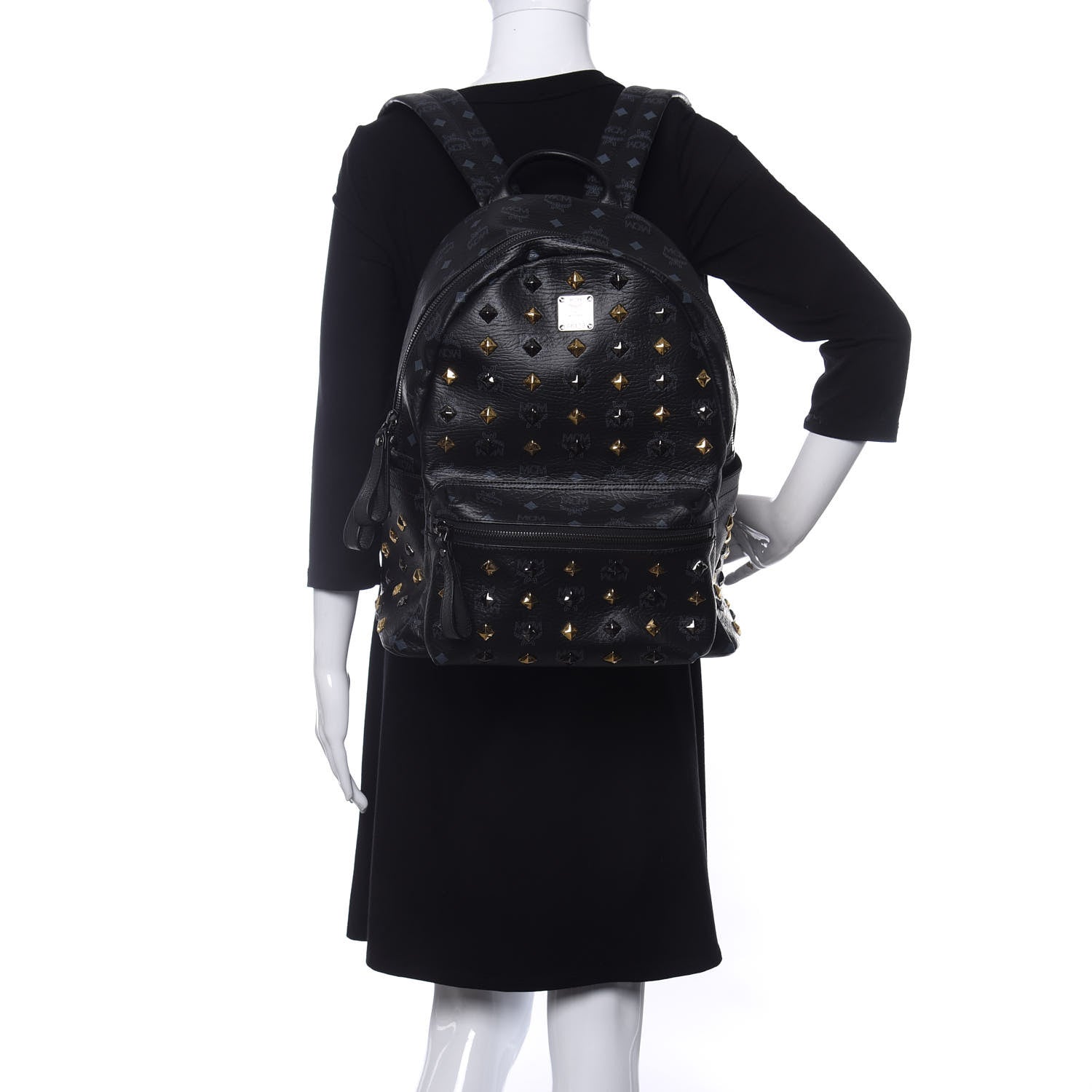 MCM Visetos Studded Stark Backpack Black 2 of 9
