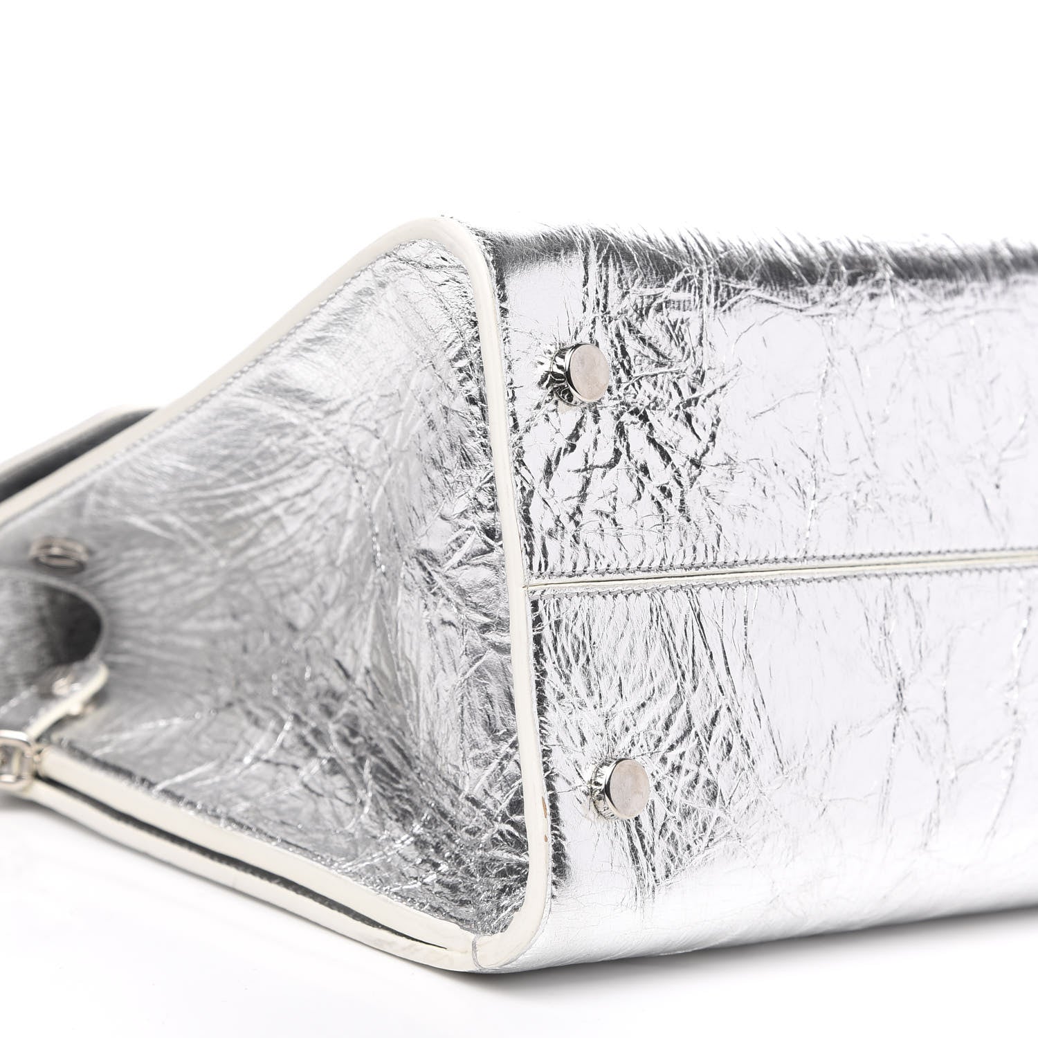 Christian Dior Metallic Calfskin Medium Diorever Flap Silver 8 of 12