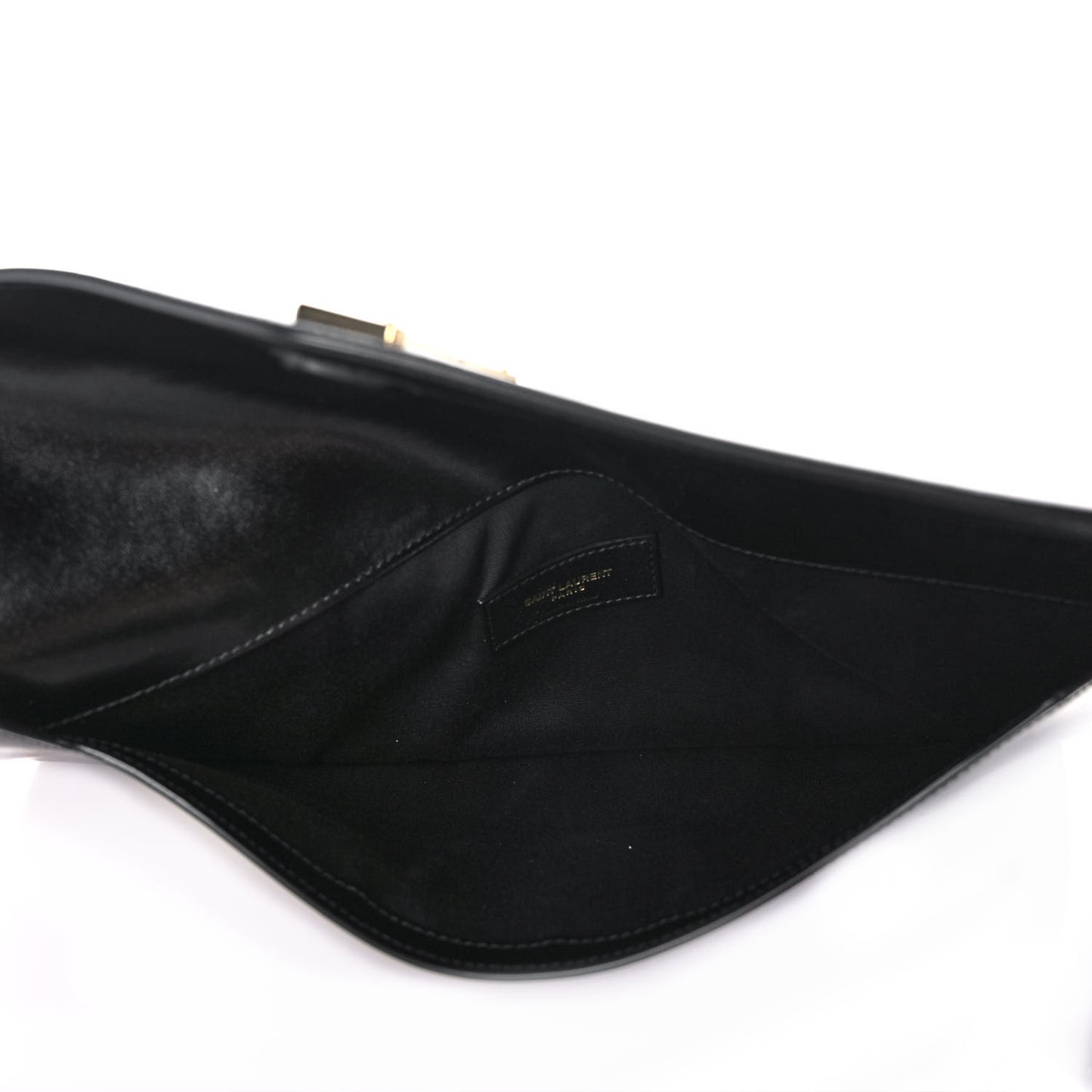 Smooth Shiny Calfskin Large Monogram Uptown Pouch Black