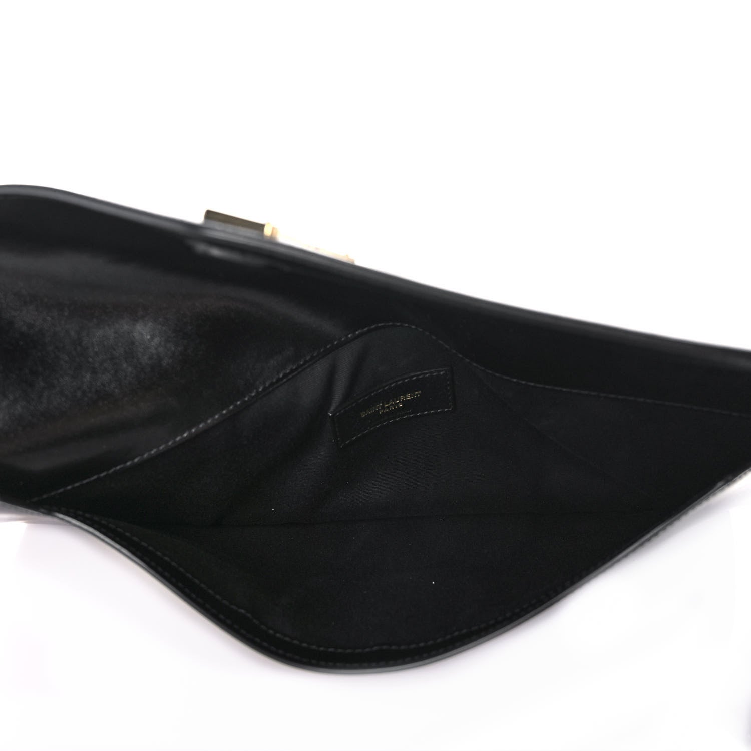 Saint Laurent Smooth Shiny Calfskin Large Monogram Uptown Pouch Black 5 of 7