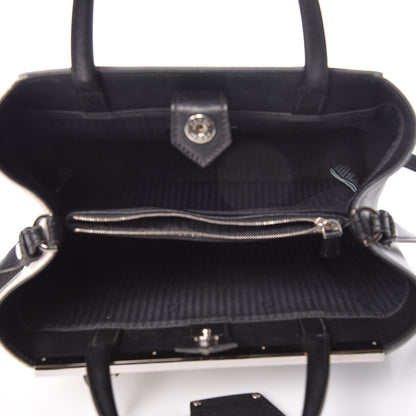Fendi Vitello Elite Calfskin Colorblock Petite 2Jours Tote Black Multicolor White Argento 7 of 11