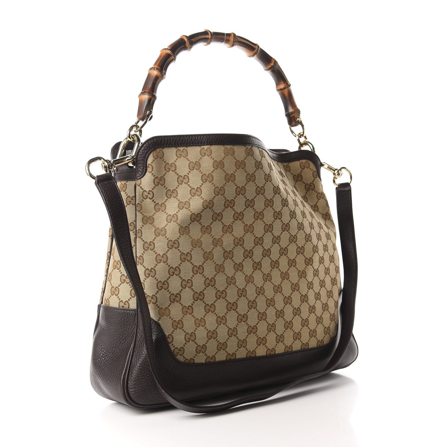 Monogram Medium Diana Bamboo Shoulder Bag Dark Brown
