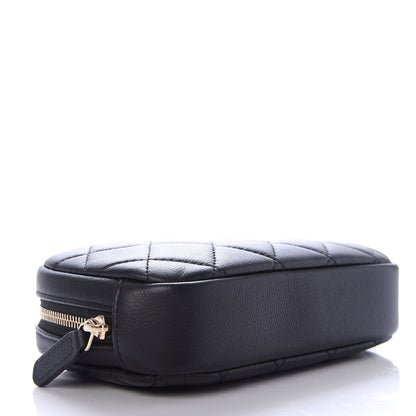 Chanel Caviar Quilted Small Curvy Pouch Cosmetic Case Black 4 of 8