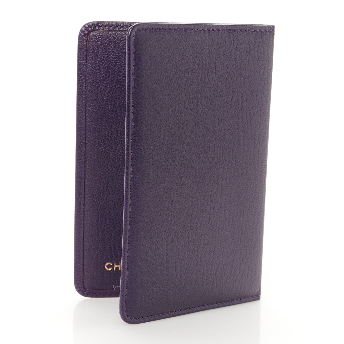 Goatskin Card Holder Wallet Purple