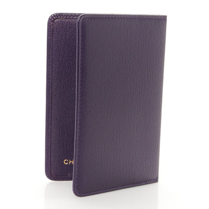 Chanel Goatskin Card Holder Wallet Purple 3 of 8