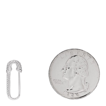 Anita Ko 18K White Gold Diamond Mini Safety Pin Earring 2 of 4
