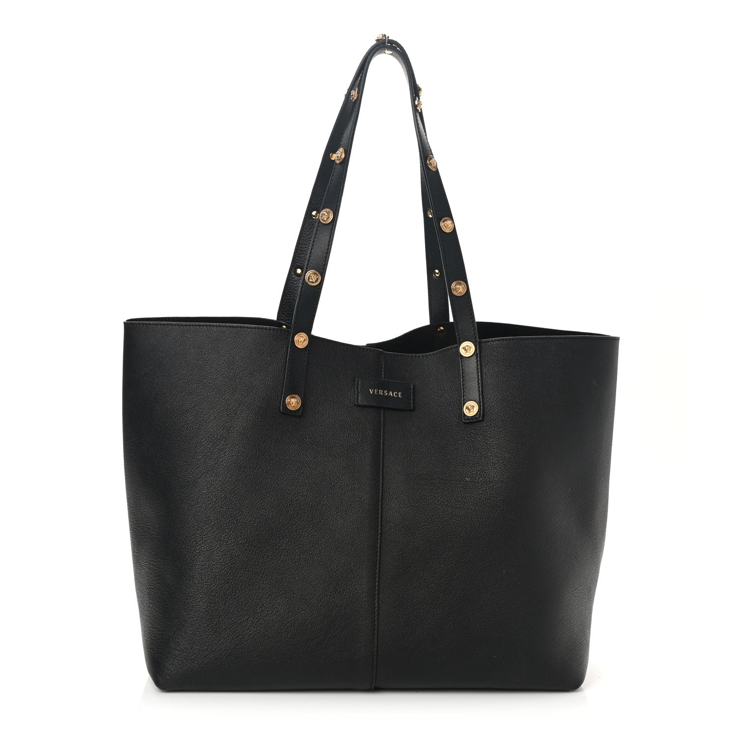 Versace Calfskin Palazzo Tote Black 2 of 13