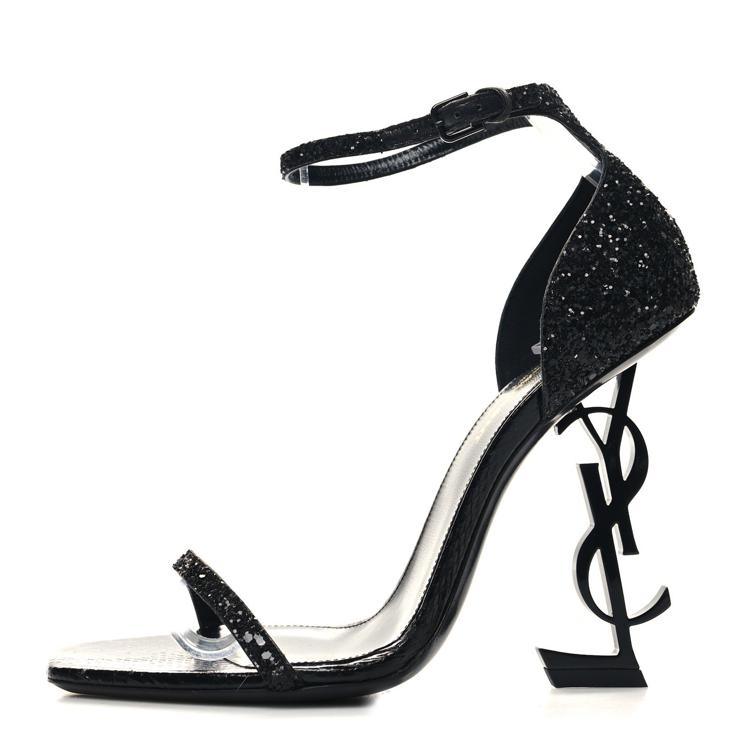 Saint Laurent Glitter Opyum 85 Sandals 38 Black 1 of 8