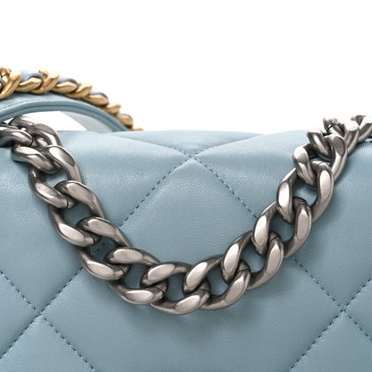 Chanel Lambskin Quilted Medium Chanel 19 Flap Light Blue 8 of 11