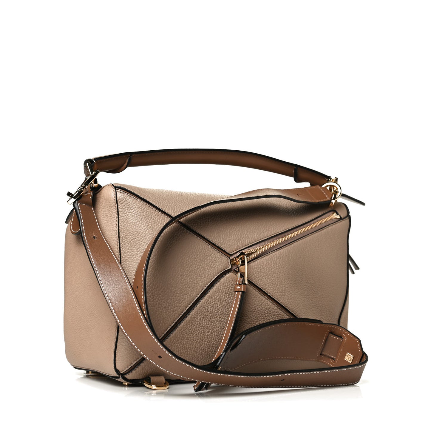 Calfskin Medium Puzzle Bag Sand Mink