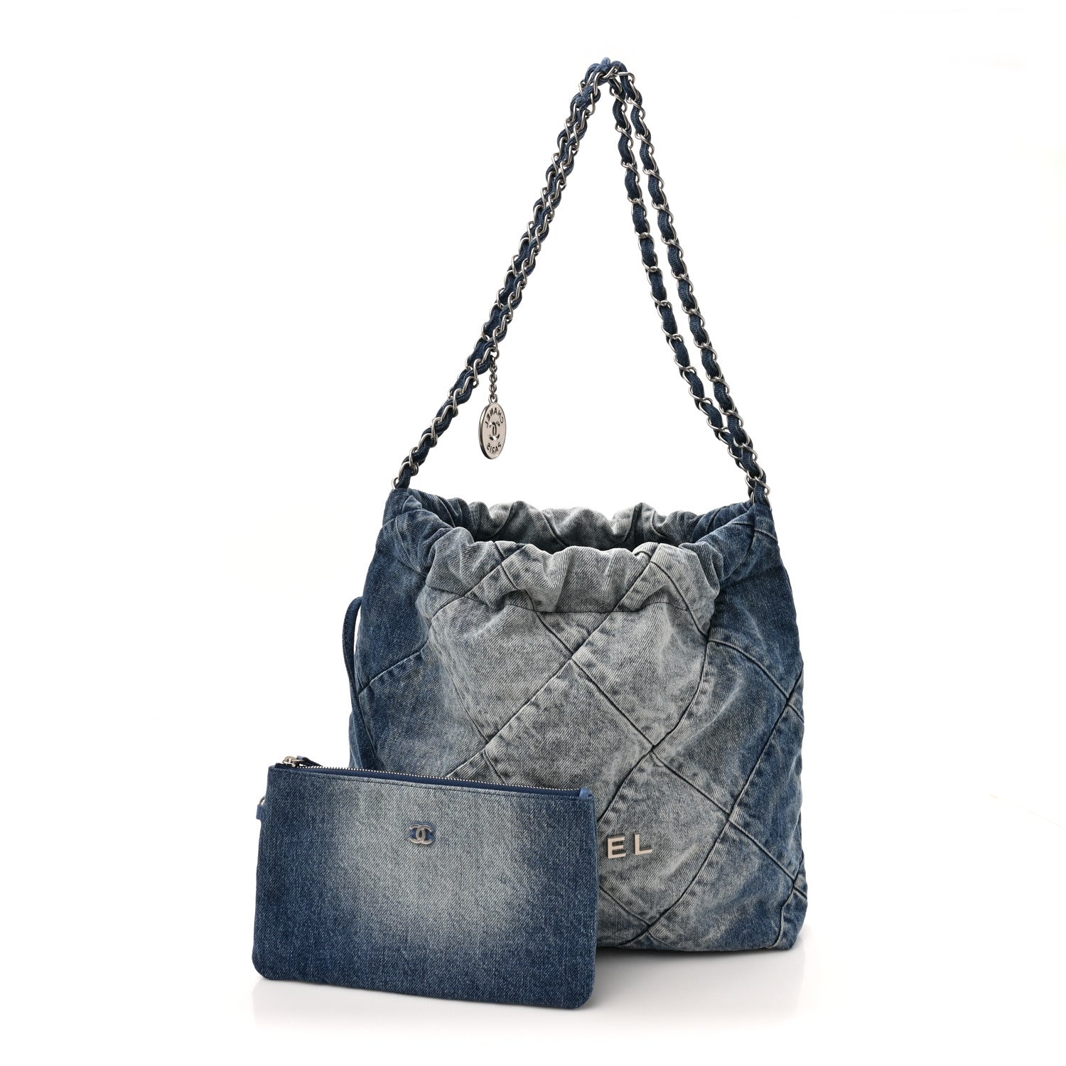 Chanel Denim Quilted Small Chanel 22 Blue 3 of 11