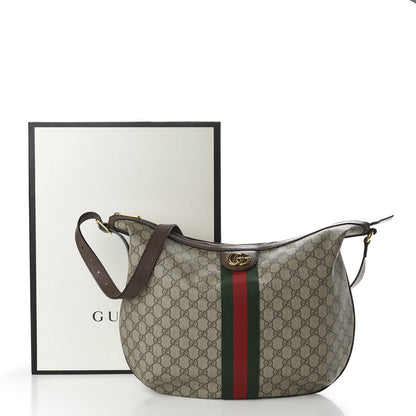 Gucci GG Supreme Monogram Web Ophidia Half Moon Hobo Brown 13 of 13
