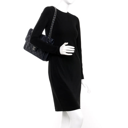 Chanel Caviar Quilted Large French Riviera Flap Navy Blue 3 of 9