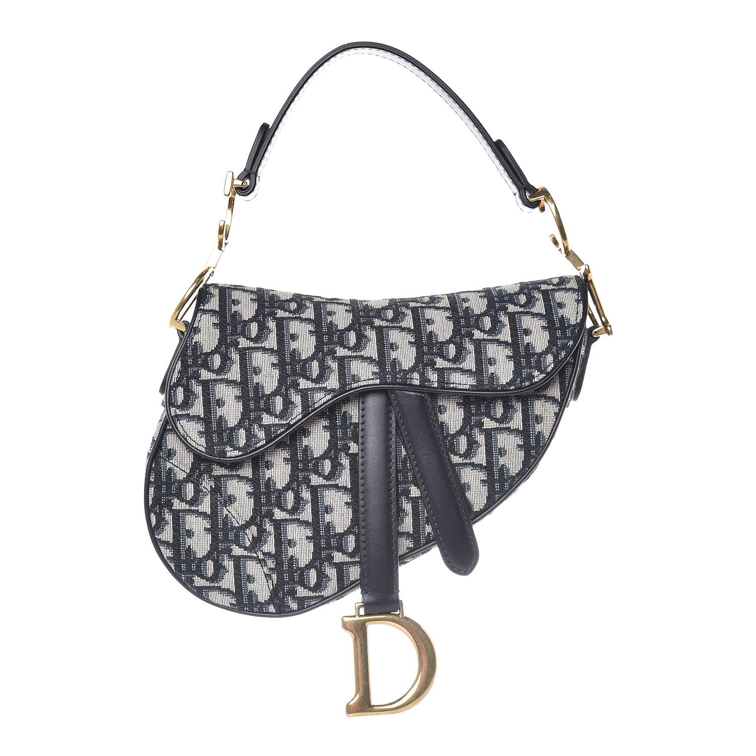 Christian Dior Oblique Mini Saddle Bag Blue 1 of 7