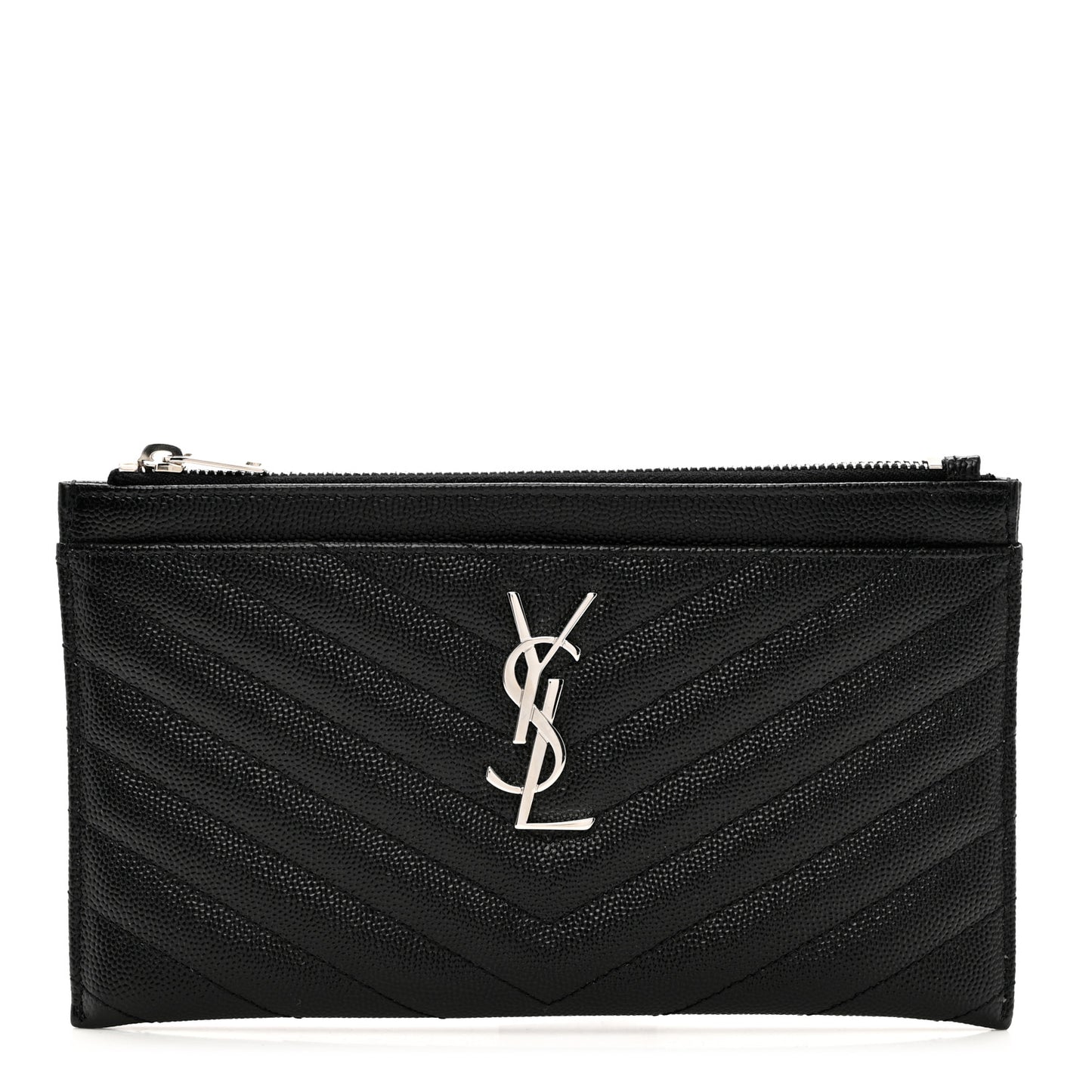 Grain De Poudre Chevron Monogram Bill Pouch Black