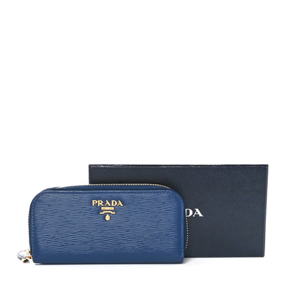 Prada Vitello Move Zip Around Key Holder Bleutte 11 of 12