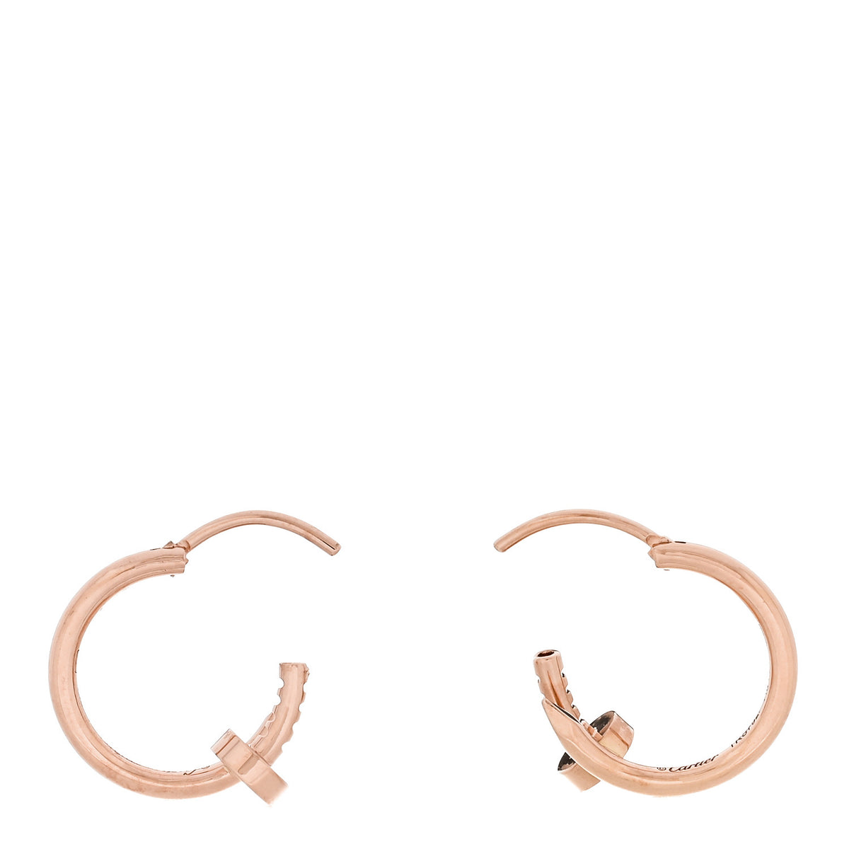 Cartier 18K Pink Gold Mini Juste Un Clou Hoop Earrings 3 of 6