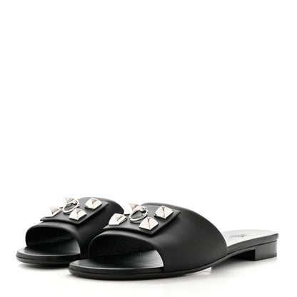 Hermes Calfskin Dune Sandals 40 Black 3 of 9