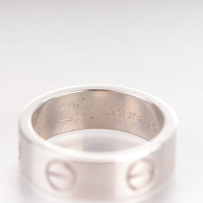 Cartier 18K White Gold 5.5mm LOVE Ring 48 4.5 5 of 5