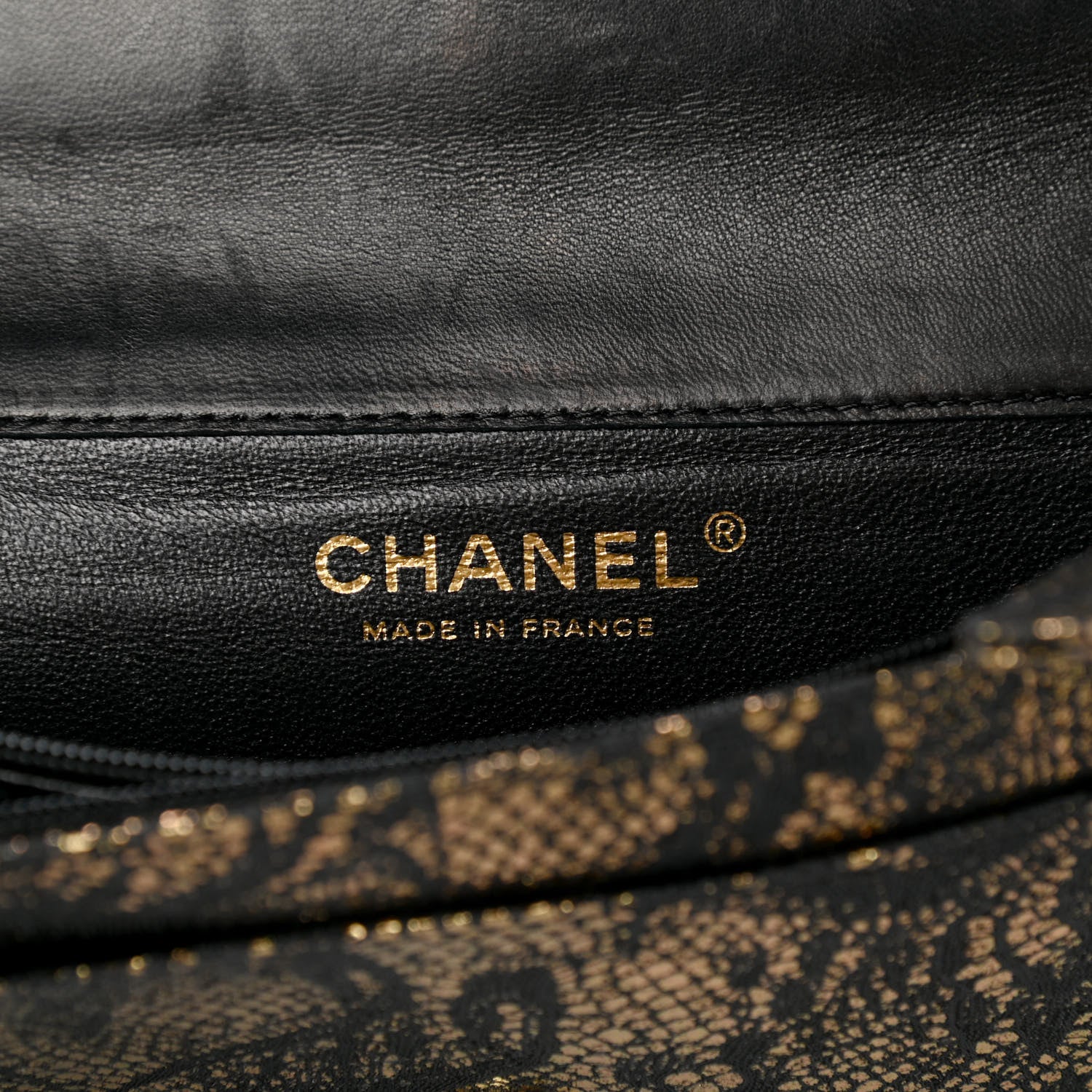 Chanel Metallic Tweed Quilted Clutch Black Gold 6 of 9