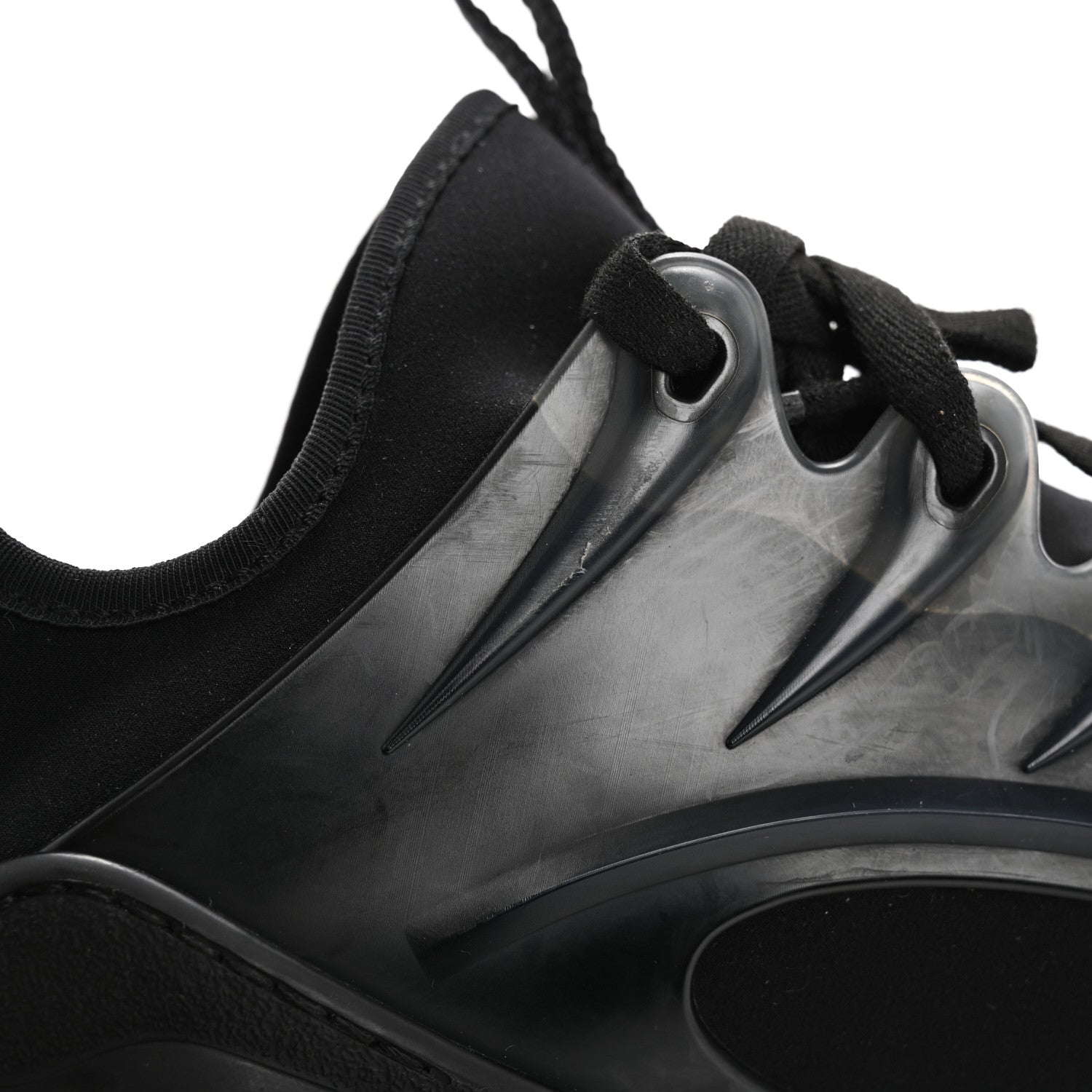 Christian Dior Neoprene Rubber Womens D-Connect Sneakers 38 Black 10 of 12