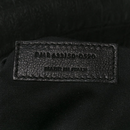 Saint Laurent Nubuck Crocodile Embossed Monogram Medium Niki Chain Satchel Black 8 of 13