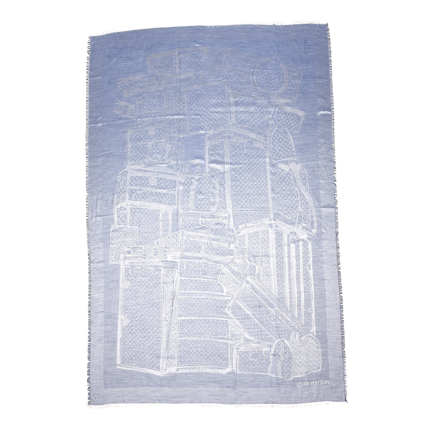 Cashmere Silk Steamer Shawl Blue