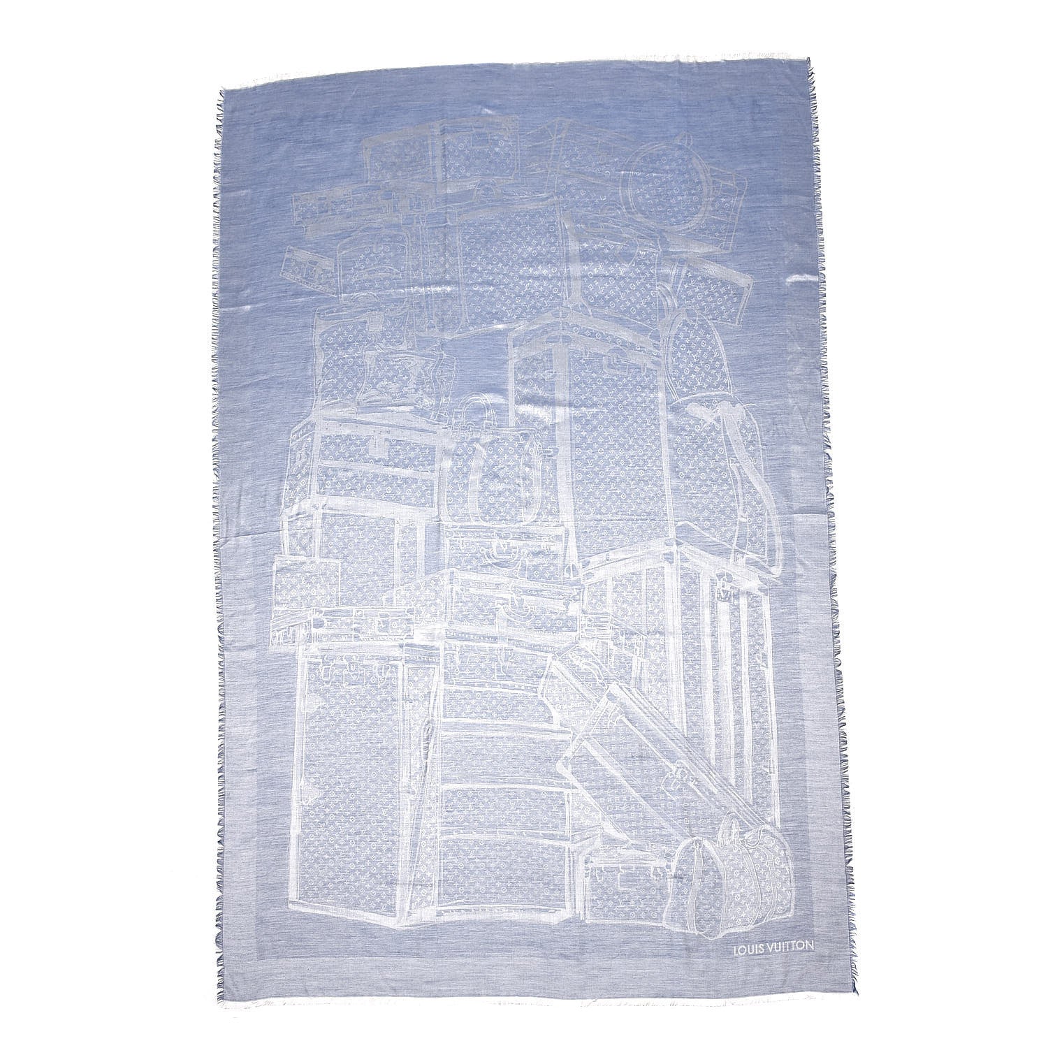 Louis Vuitton Cashmere Silk Steamer Shawl Blue 1 of 4