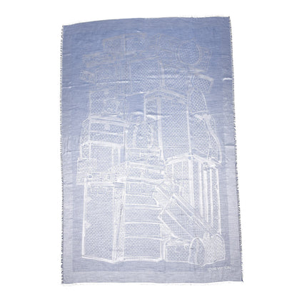 Louis Vuitton Cashmere Silk Steamer Shawl Blue 1 of 4