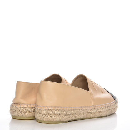 Chanel Lambskin CC Espadrilles 40 Beige Black 4 of 8